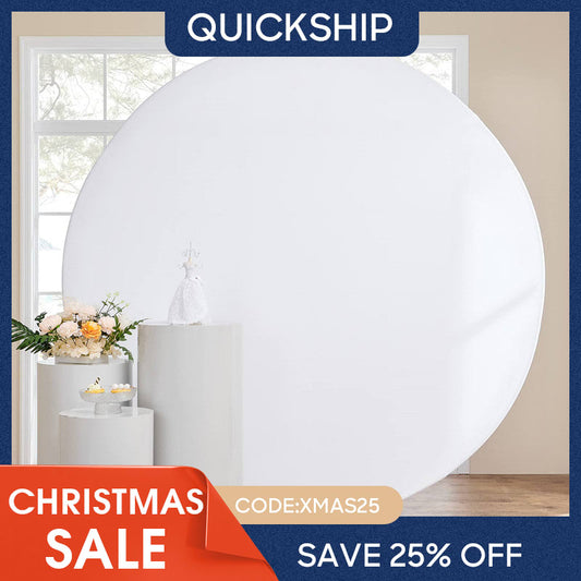 (Ship In 24HR) Wrinkle Free White Round Backdrop Cover for Photography