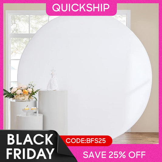 (Ship In 24HR) Wrinkle Free White Round Backdrop Cover for Photography
