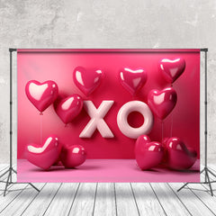 Lofaris Xo Pink Heart Balloon Valentines Day Photo Backdrop
