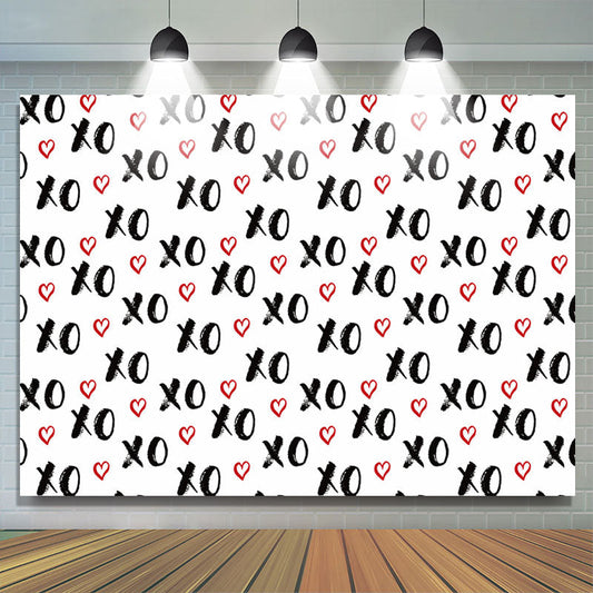 Lofaris Xoxo Heart Patterns Repeat Valentines Day Backdrop