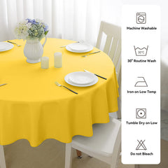 Lofaris Yellow 180 GSM Polyester Round Banquet Tablecloth