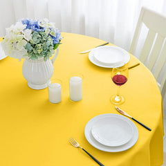Lofaris Yellow 180 GSM Polyester Round Banquet Tablecloth