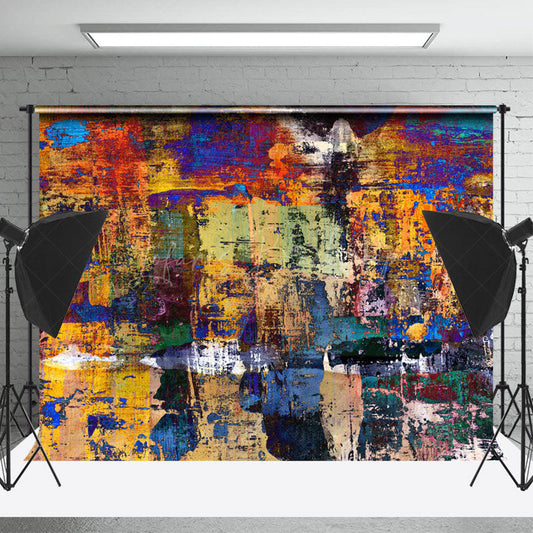 Lofaris Yellow Blue Abstract Graffiti Wall Photo Backdrop