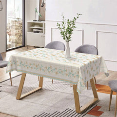 Lofaris Yellow Checkered Flowers Prints Rectangle Tablecloth