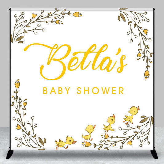 Lofaris Yellow Cute Bird Plant Custom Baby Shower Backdrop