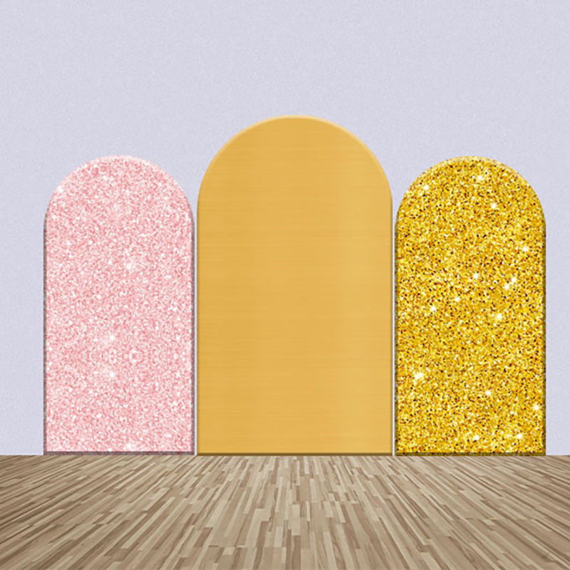 Lofaris Yellow Pink Gold Glitter Party Arch Backdrop Kit