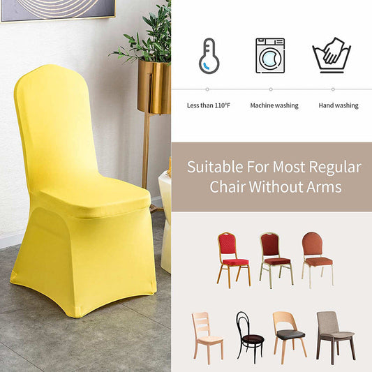 Lofaris Yellow Stretch Spandex Banquet Chair Slipcovers