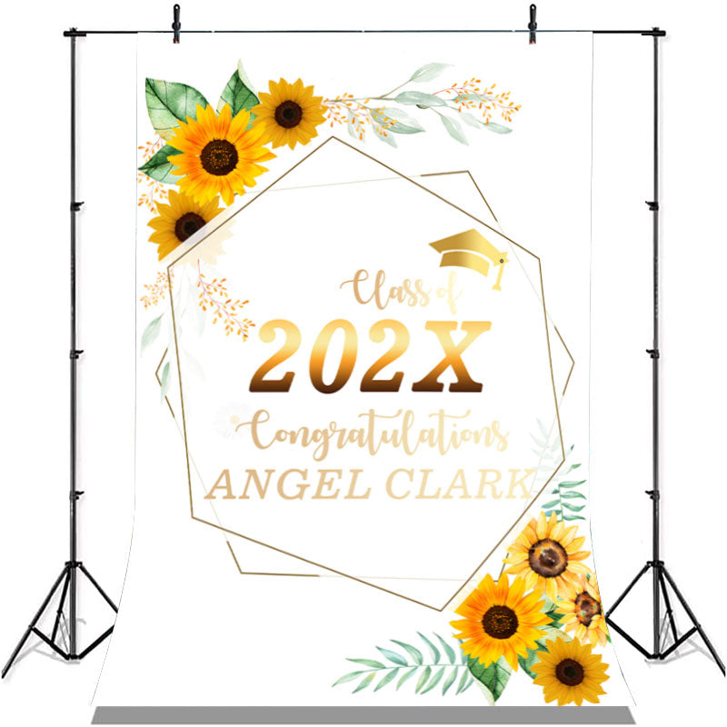 Lofaris Yellow Sunflower Theme Class Of 2022 Graduation Backdrop