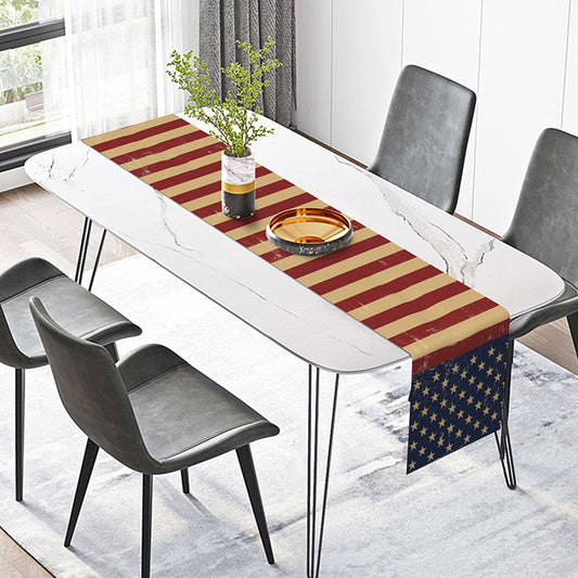 Lofaris Yellowed Retro USA Flag Independence Table Runner