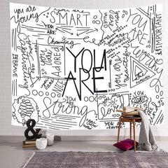 Lofaris You Are Brave Unique Loved Nice White Wall Tapestry