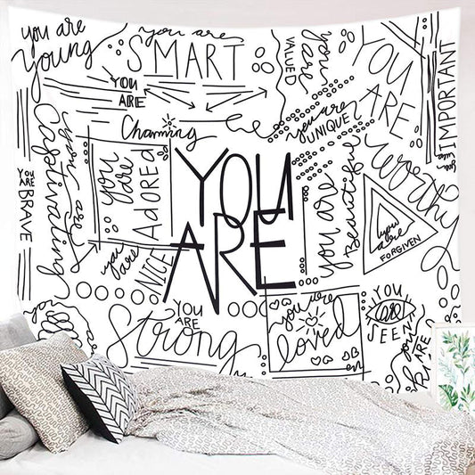 Lofaris You Are Brave Unique Loved Nice White Wall Tapestry