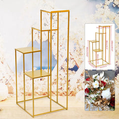 Lofaris 1.3X3.2FT Gold Metal Wedding Flower Stand