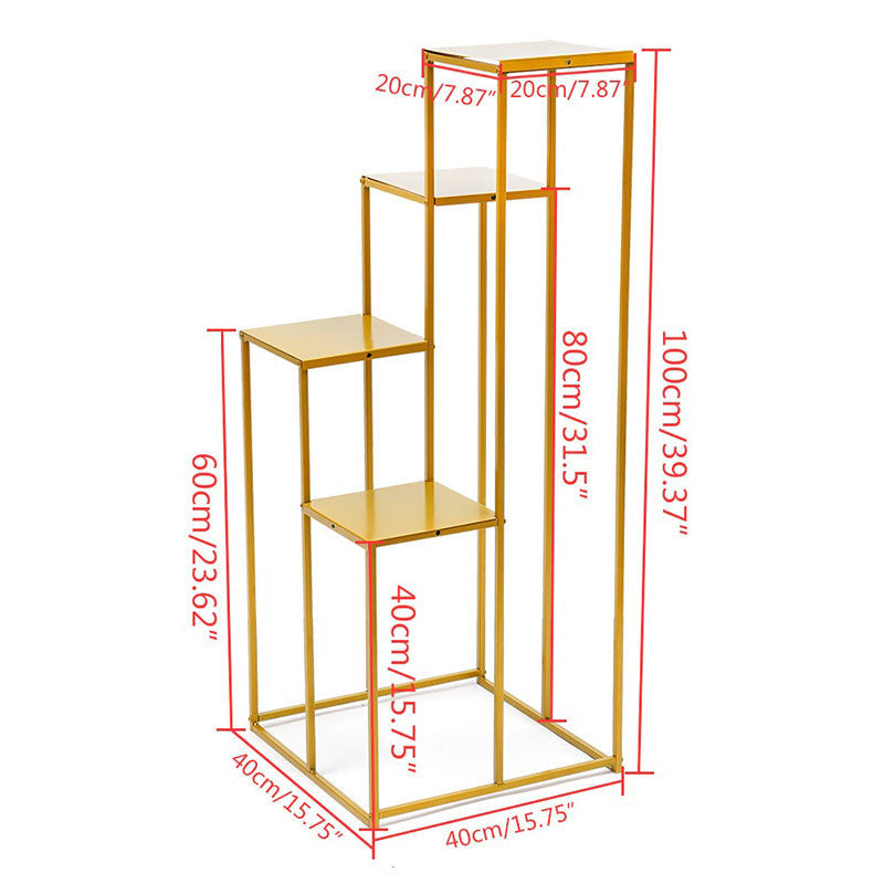 Lofaris 1.3X3.2FT Gold Metal Wedding Flower Stand