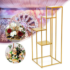 Lofaris 1.3X3.2FT Gold Metal Wedding Flower Stand