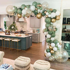 Lofaris Green 119 Pack Balloon Garland Kit | Arch Party Decorations - Gold | White