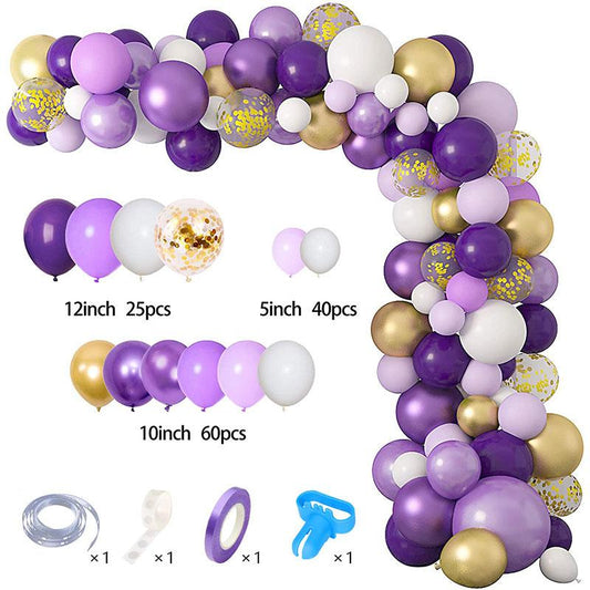 Lofaris Purple 129 Pack DIY Balloon Arch Kit | Garland Party Decorations - Gold | Pink