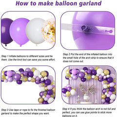 Lofaris Purple 129 Pack DIY Balloon Arch Kit | Garland Party Decorations - Gold | Pink