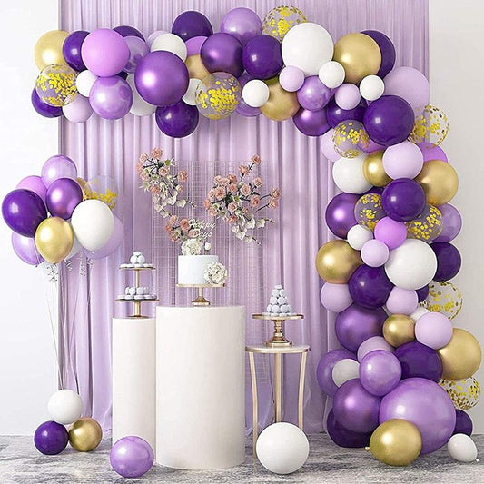 Lofaris Purple 129 Pack DIY Balloon Arch Kit | Garland Party Decorations - Gold | Pink