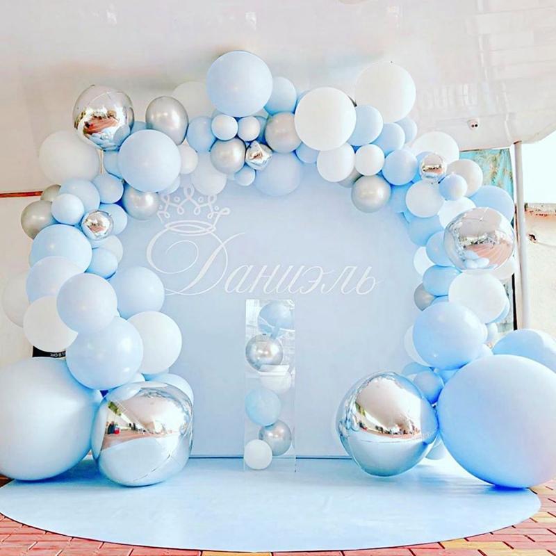Lofaris Sky Blue 139 Pack Balloon Arch Kit | Party Decorations - White | Silver