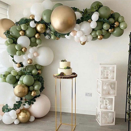 Lofaris Green 152 Pack Balloon Arch Kit | Garland Party Decorations - White | Gold