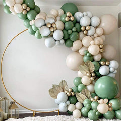 Lofaris 102 Pack Green Balloon Garland Kit | Arch Party Decorations - White | Gold