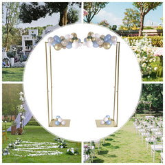 Lofaris 1X1FT Metal Gold Wedding Frame Photo Backdrop Stand
