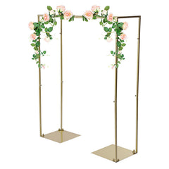 Lofaris 1X1FT Metal Gold Wedding Frame Photo Backdrop Stand