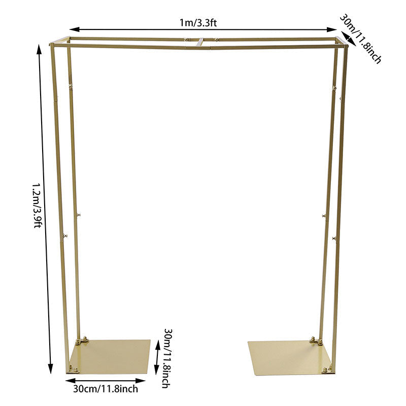 Lofaris 1X1FT Metal Gold Wedding Frame Photo Backdrop Stand