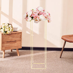 Lofaris 1X3.2FT Gold Metal Column Flower Stand Wedding Decoration