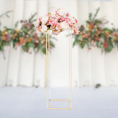 Lofaris 1X3.2FT Gold Metal Column Flower Stand Wedding Decoration