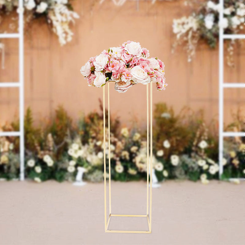 Lofaris 1X3.2FT Gold Metal Column Flower Stand Wedding Decoration