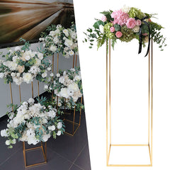 Lofaris 1X3.2FT Gold Metal Wedding Floral Stand