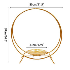 Lofaris 2.6Ft Gold Metal Flower Wedding Arch Cake Display Stand