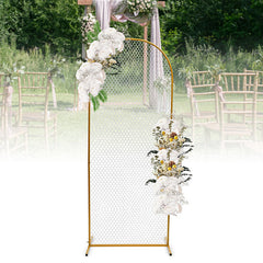 Lofaris 2.6X6.6FT Gold Metal Square Wedding Arch Backdrop Stand