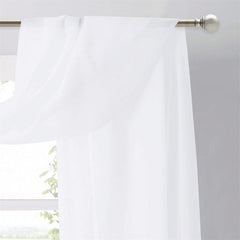 Lofaris Sheer Canopy White Tulle Wedding Arch Drapes 5FT x 16FT