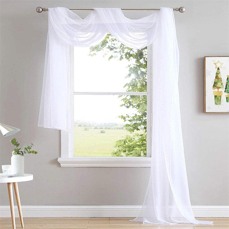 Lofaris Sheer Canopy White Tulle Wedding Arch Drapes 5FT x 16FT