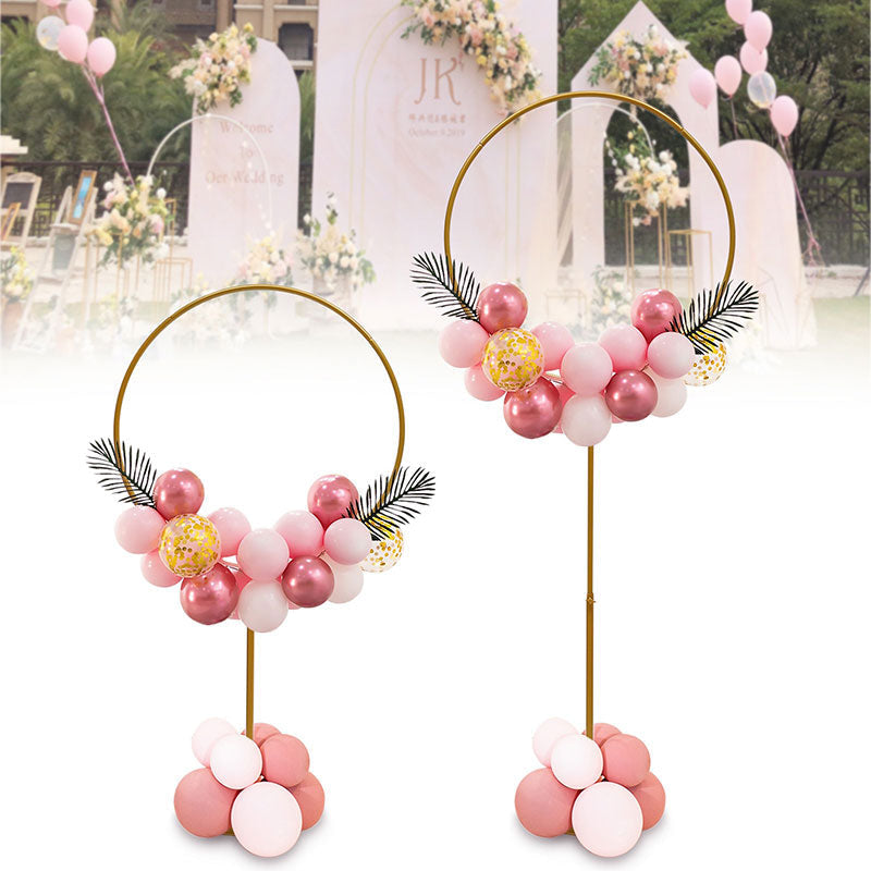 Lofaris 2 Pcs Gold Wreath Metal Arch For Wedding Paty Decor