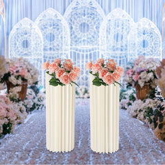 Lofaris 2 Pcs White Vase Column Reusable Wedding Altar Stand