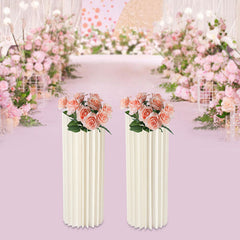 Lofaris 2 Pcs White Vase Column Reusable Wedding Altar Stand