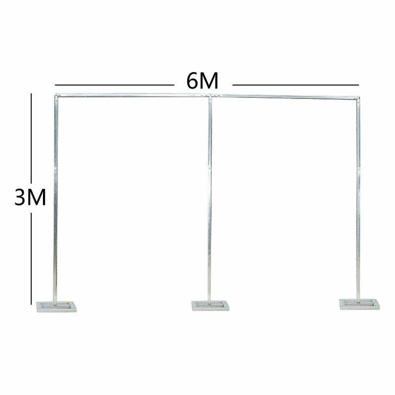 Lofaris 20X10FT Long Silver Square Frame Metal Wedding Stand