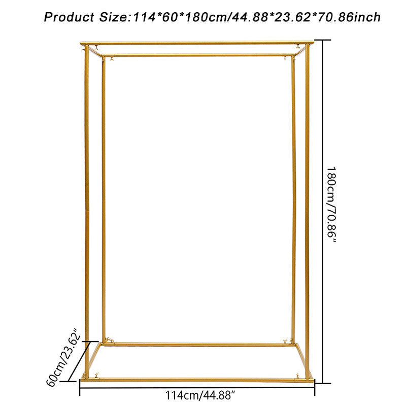 Lofaris 3.6X6FT Cuboid Frame Gold Metal Wedding Arch Backdrop