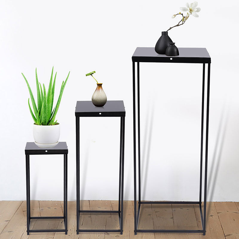 Lofaris 3 Pcs Black Metal Cuboid Shelf Wedding Decoractions