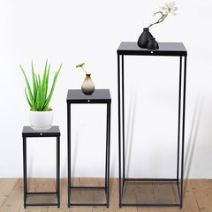 Lofaris 3 Pcs Black Metal Cuboid Shelf Wedding Decoractions