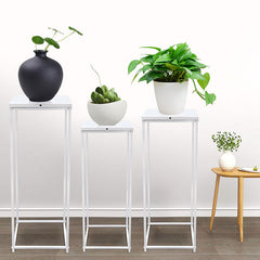 Lofaris 3 Pcs White Metal Floral Display Wedding Altar Stand
