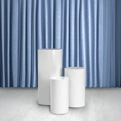 Lofaris White Metal Cylinder Decor Cake Table Rack Plinths Pillars Pedestal Stand