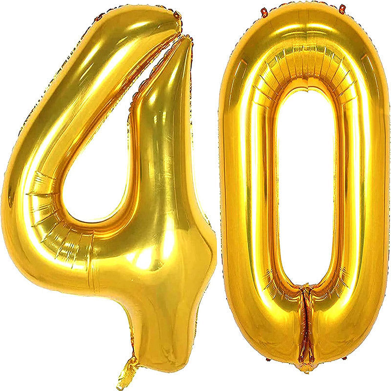 Lofaris 40 Number Foil Mylar Balloons Birthday Party Supplies For Men Women