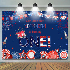 Lofaris 4Th of July Girls Happy First Birthday Party Backdrop