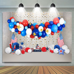 Lofaris 4Th Oh July Balloon Usa Flag Backdrop for Birthday