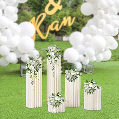 Lofaris 5 Pcs White Column Durable Cardboard Wedding Stand