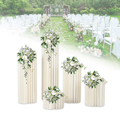 Lofaris 5 Pcs White Column Durable Cardboard Wedding Stand